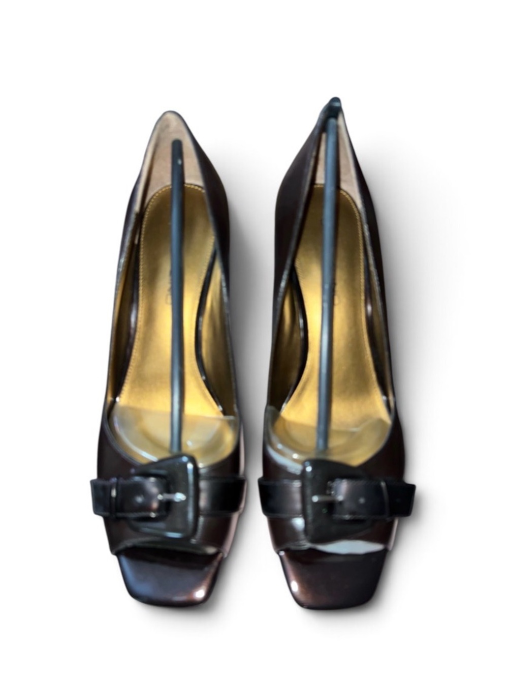 Bandolino Dark Black Buckle Pointed-Toe Pumps